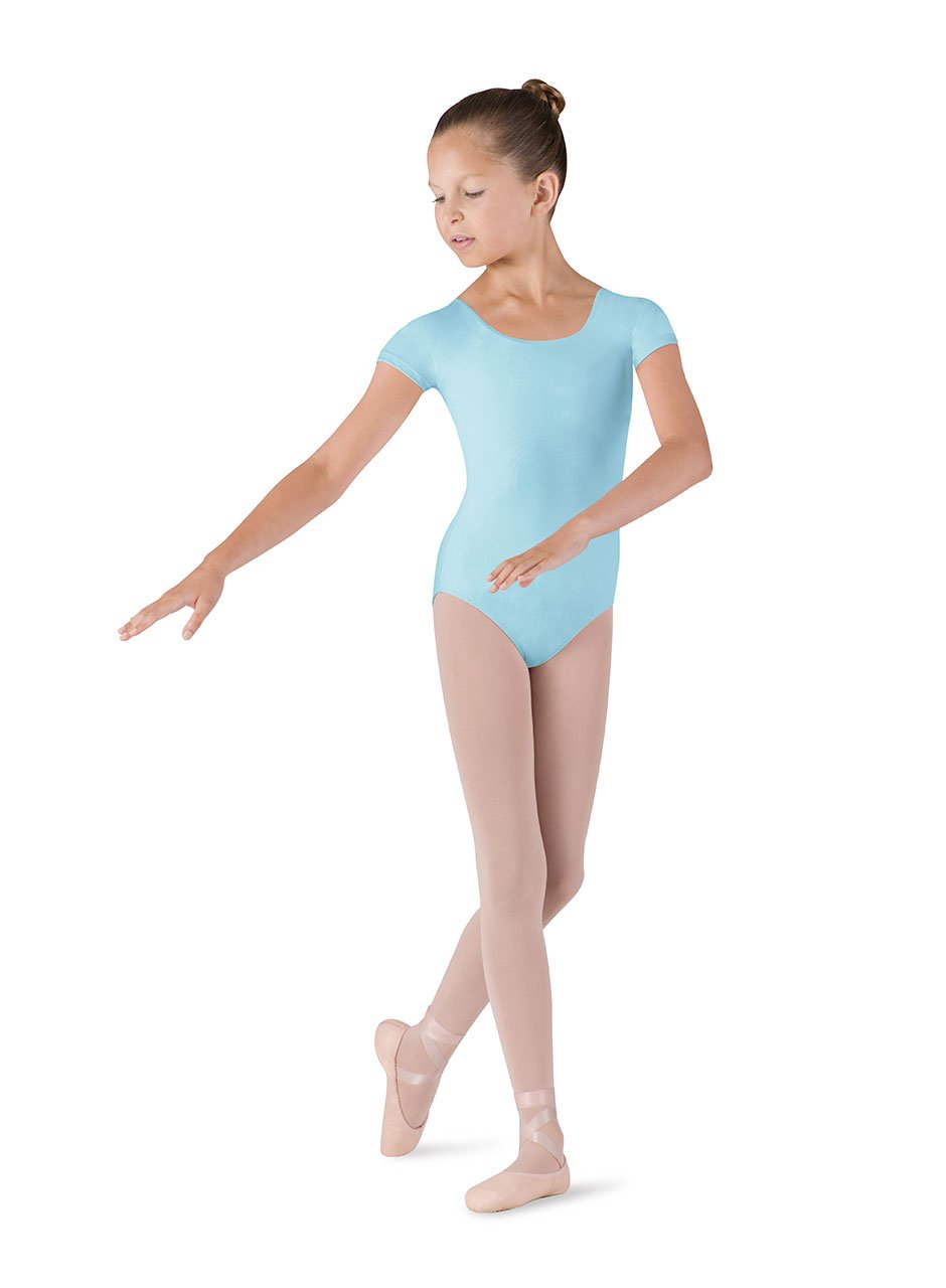 Bloch Dance Girls Dujour Microlux Short Sleeve Leotard - Ballet & Jazz Dancewear for Kids, Comfortable Stretch Fabric - Perfect for Dance Class, Recitals & Performances