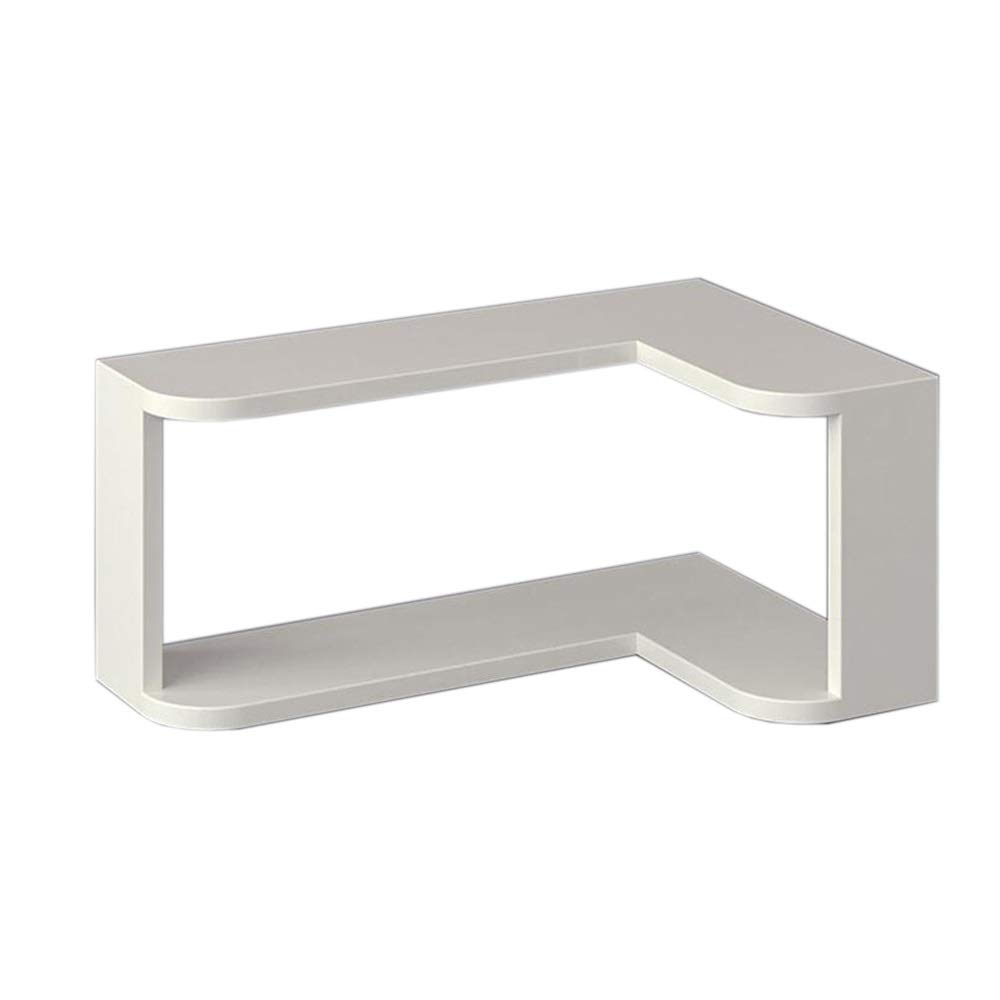 Jcnfa Floating Shelves - Double Layer Corner Wall Mount Storage Rack for Bedroom, Living Room, Study & Kitchen - White (21.65x13.77x9.84 inches) - Perfect for Small Space Organization & Home Decor