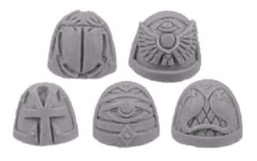 Kromlech Conversion Bitz: Stygian Shoulder Pads (10 Pieces) - Warhammer 40K Miniature Accessories for Tabletop Gaming & Model Customization