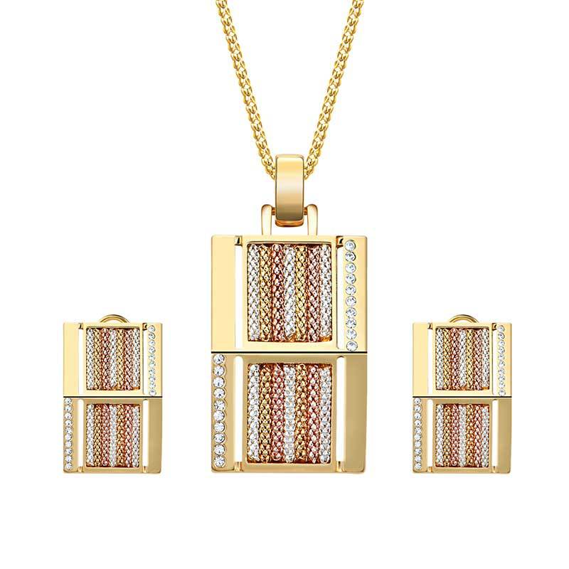 Stylish Square Alloy Two-Piece Jewelry Set - Exaggerated Fashion Jewelry Collection for Women | Perfect for Parties, Date Nights & Special Occasions