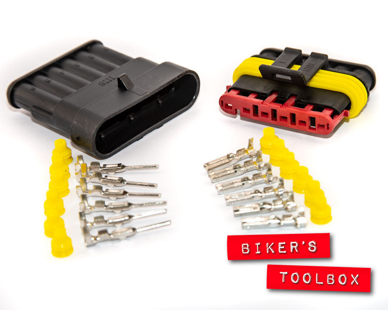 6 Way Superseal Weatherproof Electrical Connector - Waterproof, Dustproof, and Shockproof for Automotive, Marine, and Outdoor Lighting Applications