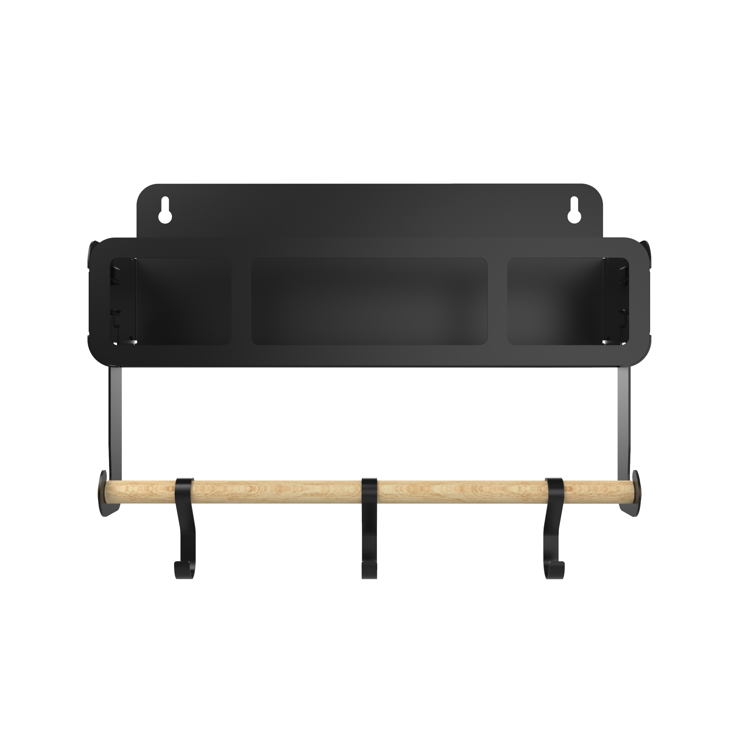 Black Hanging & Magnetic Rack System Shelf with Brackets - Space-Saving Storage for Kitchen, Bathroom, Garage & Office Organization