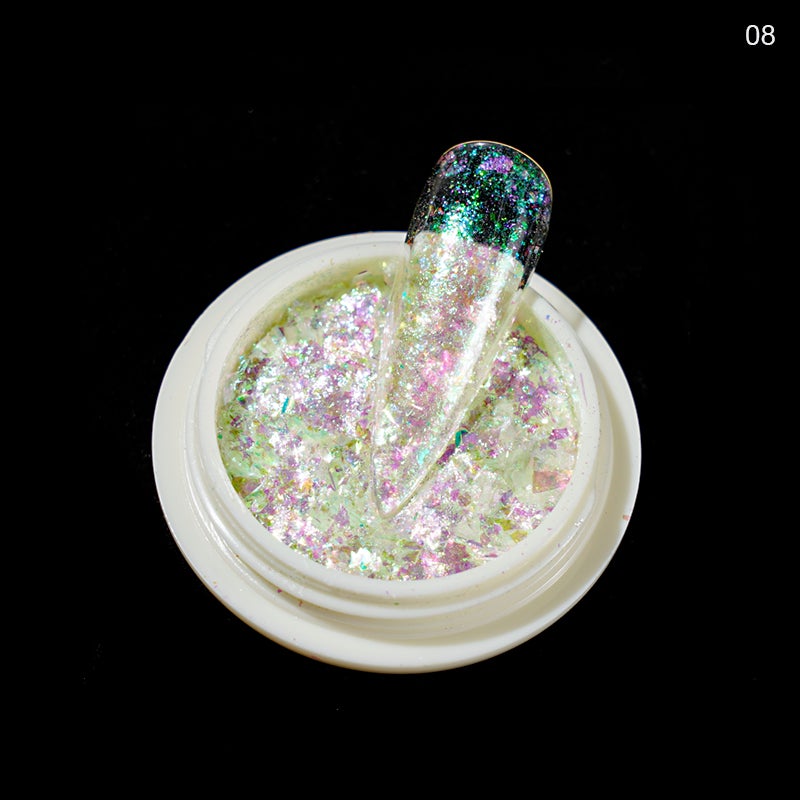Iridescent Nail Glitter Flakes & Sequins for Nail Art - Rainbow Colors for DIY Manicure, Salon, Party & Special Occasions