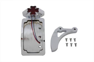 V-Twin 33-0693 Chrome Iron Cross Tail Light Assembly for Harley Davidson Motorcycles - Perfect for Night Riding and Custom Bike Builds