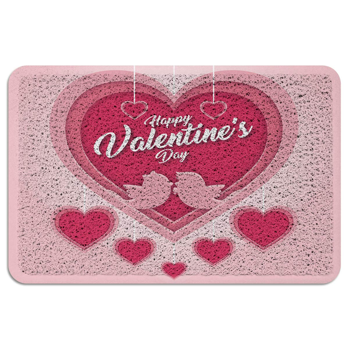 Non-Slip PVC Doormat - Valentine's Day Heart Love Welcome Mat with Heavy-Duty Rubber Backing for Indoor/Outdoor Use - 2'x3' Entryway Rug for Front Door, Garage, Patio & High Traffic Areas - Perfect for Valentine's Decor & Year-Round Home Protection