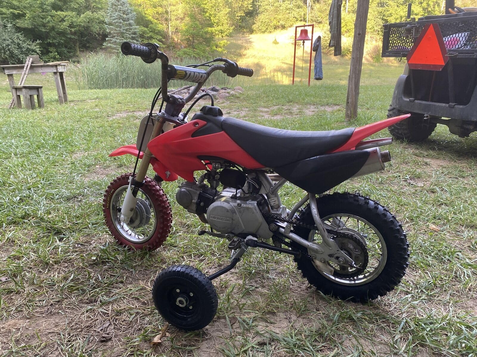 Adjustable Height 24V/36V Kids Dirt Bike Training Wheels for Youth - Compatible with MOTOTEC - Perfect for Beginner Riders & Off-Road Practice (Bike Not Included)