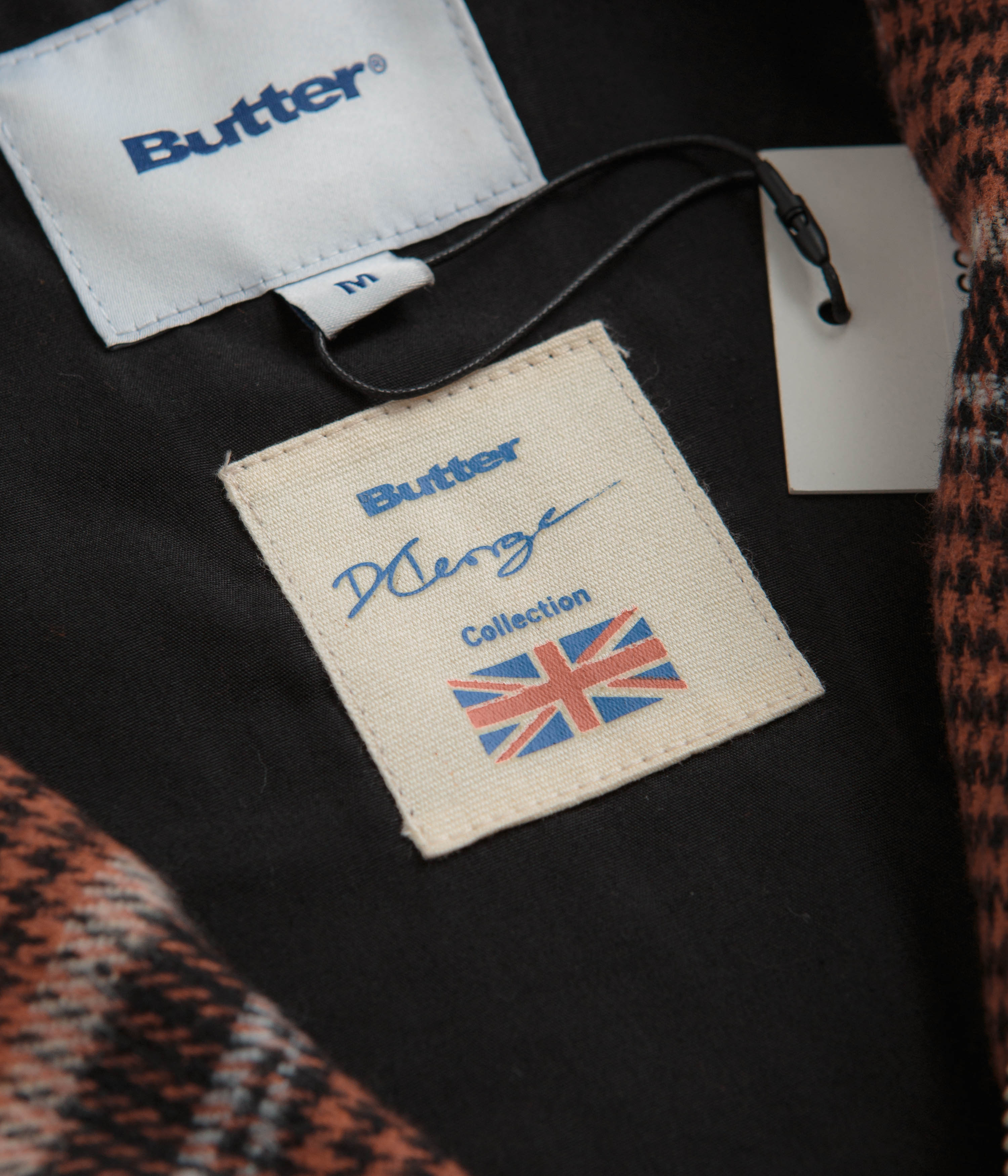 Butter Goods Dougie Plaid Overshirt for Men - Rust, Black & White Checkered Flannel Shirt Jacket - Casual Layering for Fall & Winter Outdoor Activities