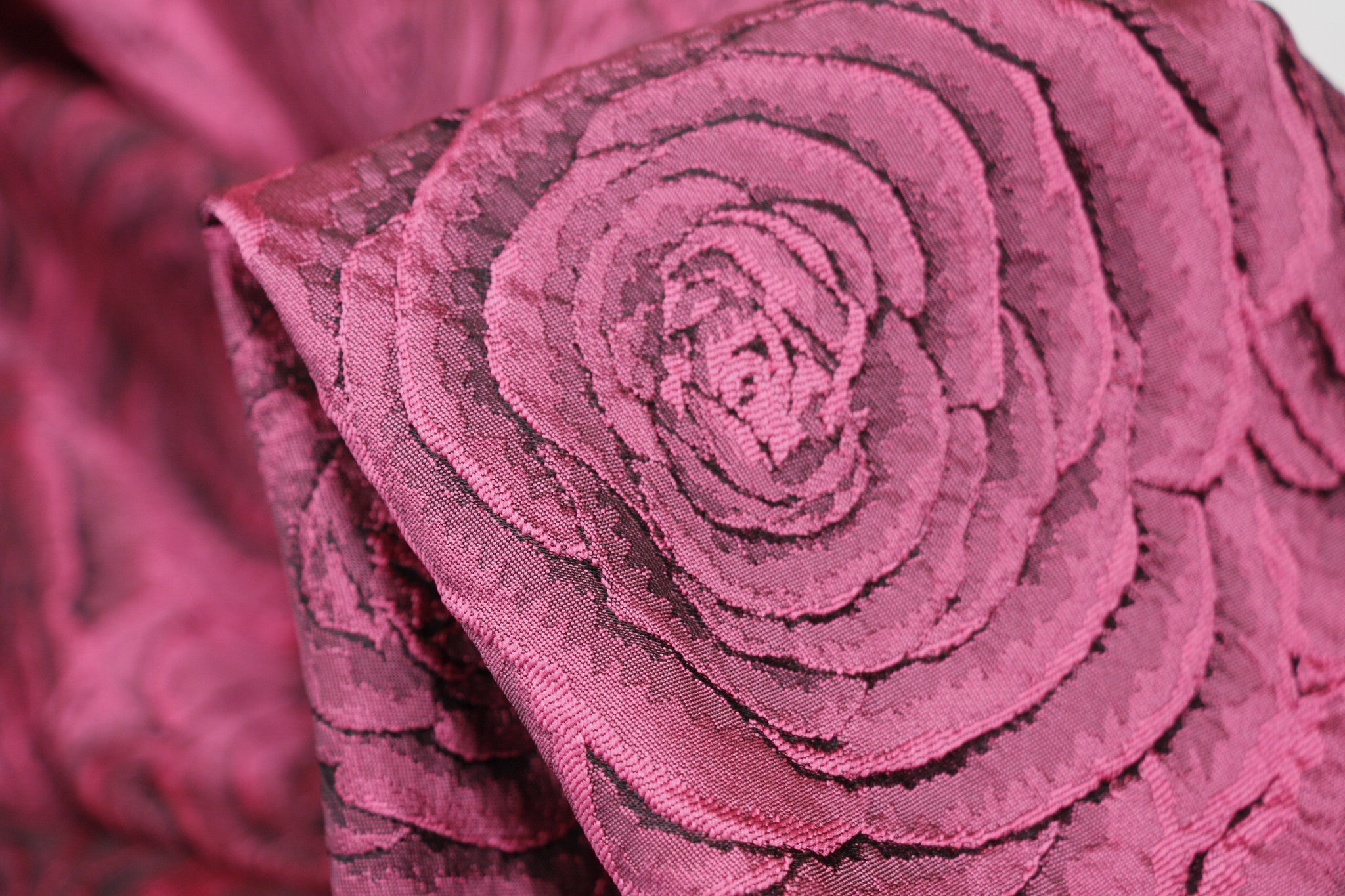 Cerise Boston Brocade Fabric - Premium Quality Jacquard Material for Upholstery, Curtains & Home Decor | Perfect for DIY Projects, Fashion Design & Vintage Style Interiors
