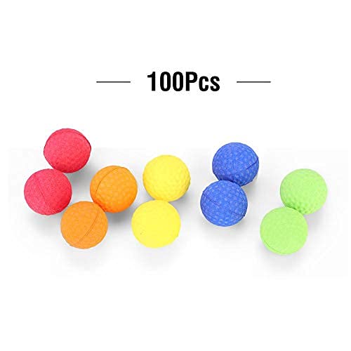 100 Pcs Colorful Soft Elastic Bullet Balls - Safe Paintball Refill Pack for Kids & Adults - Perfect for Nerf Wars, Target Practice, and Outdoor Games