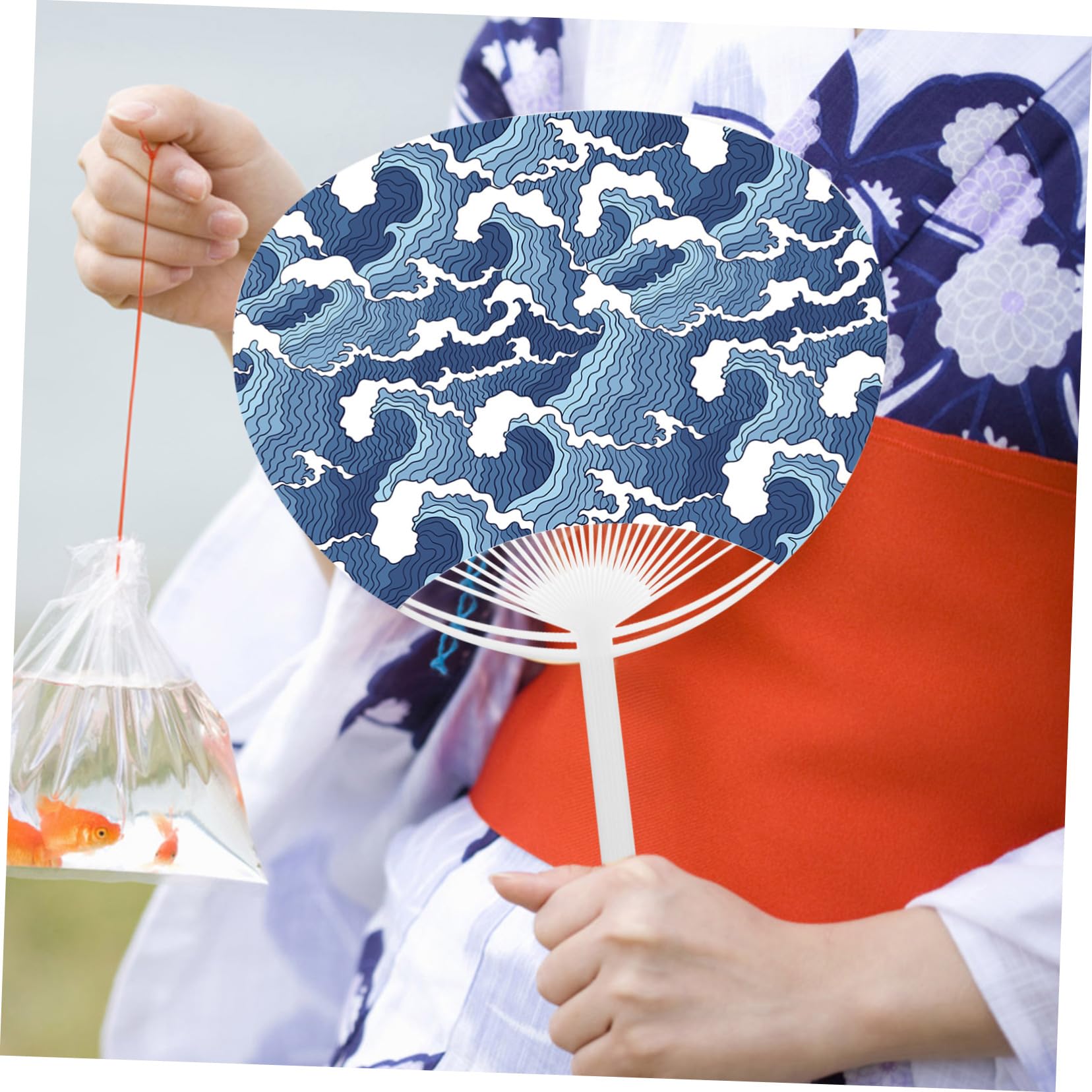 SUPVOX 20pcs DIY Uchiwa Fan Kit - Japanese Handheld Paper Fan for Crafts & Decor