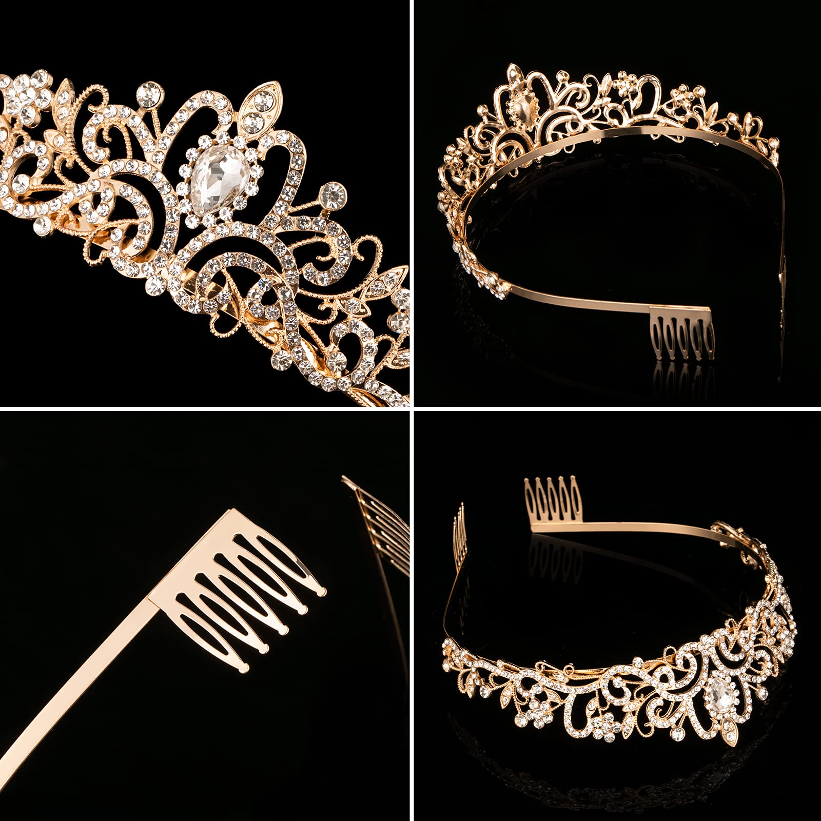 Sparkling Silver Princess Crown for Women & Girls - Crystal Queen Tiara Hair Accessory for Bridal, Birthday, Prom, Pageant, Halloween & Christmas Costumes | Perfect for Weddings, Parties & Special Occasions
