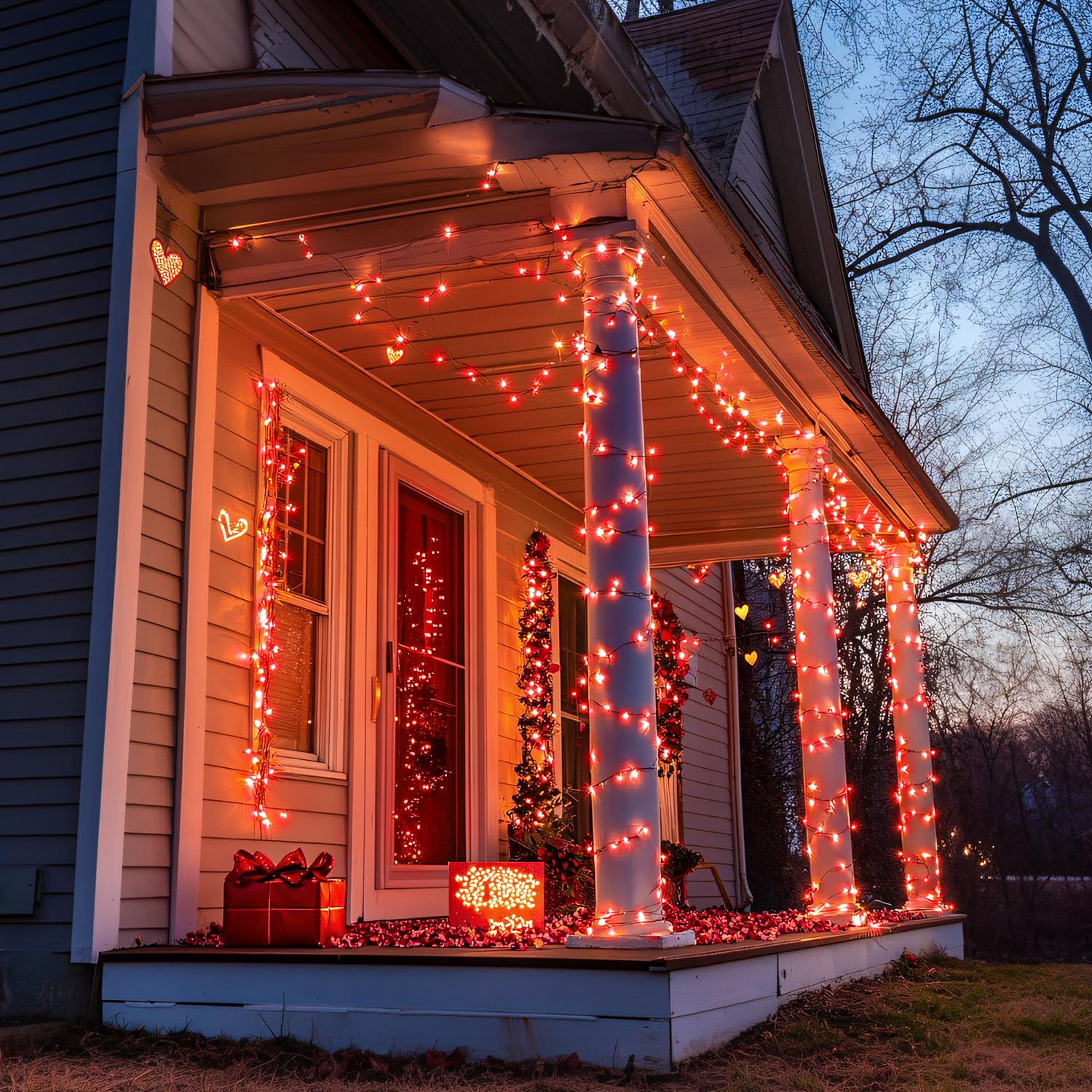 JMEXSUSS 250 LED Red String Lights - 91.5ft Waterproof for Christmas & Party Decor