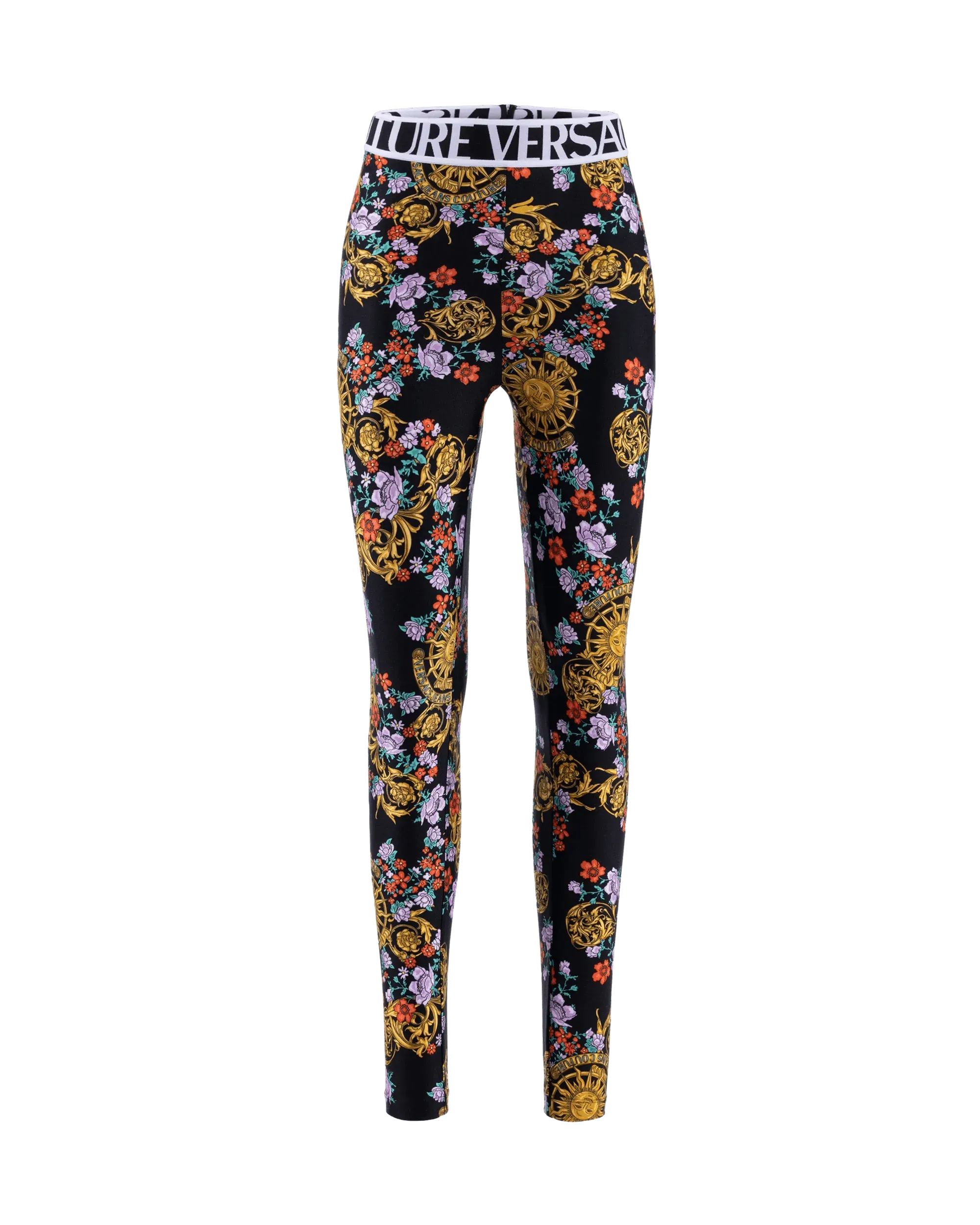 Floral Baroque Printed Leggings for Women - Elegant Vintage Pattern Yoga Pants - Comfortable High Waisted Workout Leggings for Yoga, Running, Gym & Daily Wear