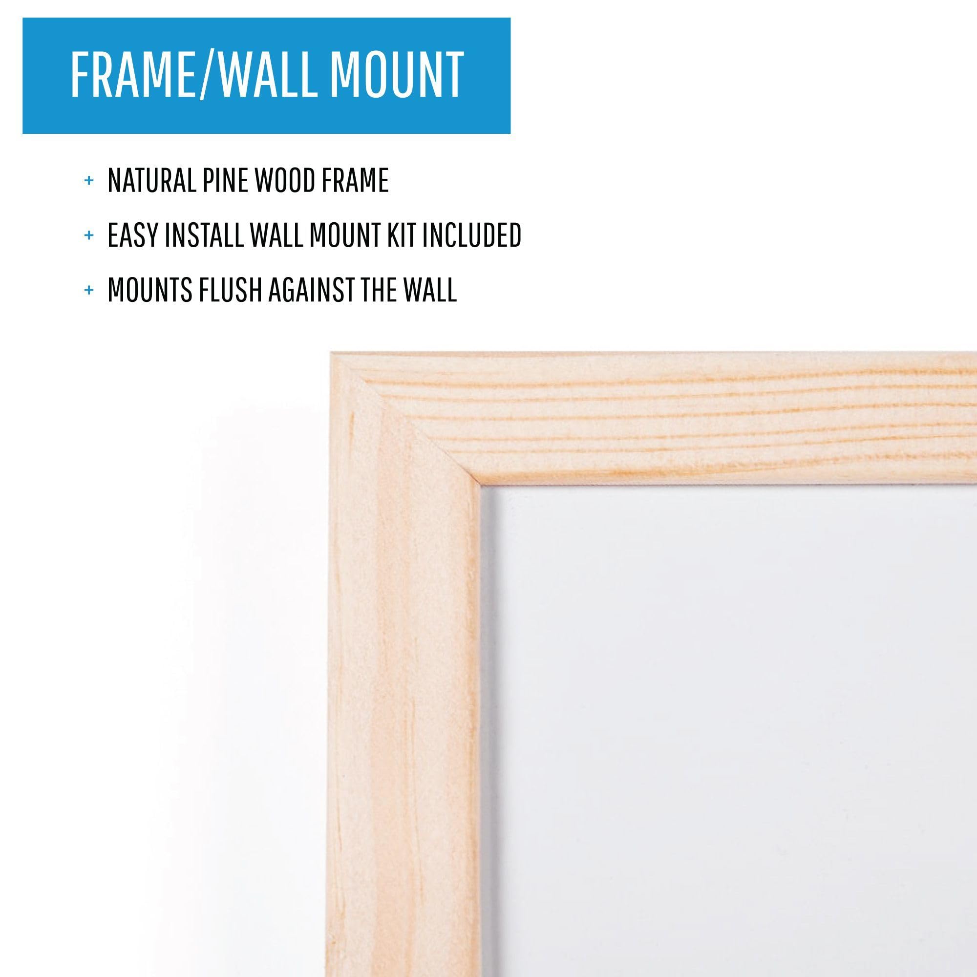 Mastervision Magnetic Dry Erase Whiteboard 36x48 Inches with Pine Wood Frame & Wall Mount Kit - Perfect for Office Meetings, Classroom Teaching & Home Organization