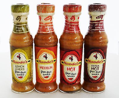 Nandos Peri Peri Sauce 125ml - Lemon & Herb (Mild, Medium, Hot, Extra Hot) | Authentic Portuguese Style Hot Sauce for Grilling, Marinades & Dipping | Perfect for Chicken, Seafood & BBQ