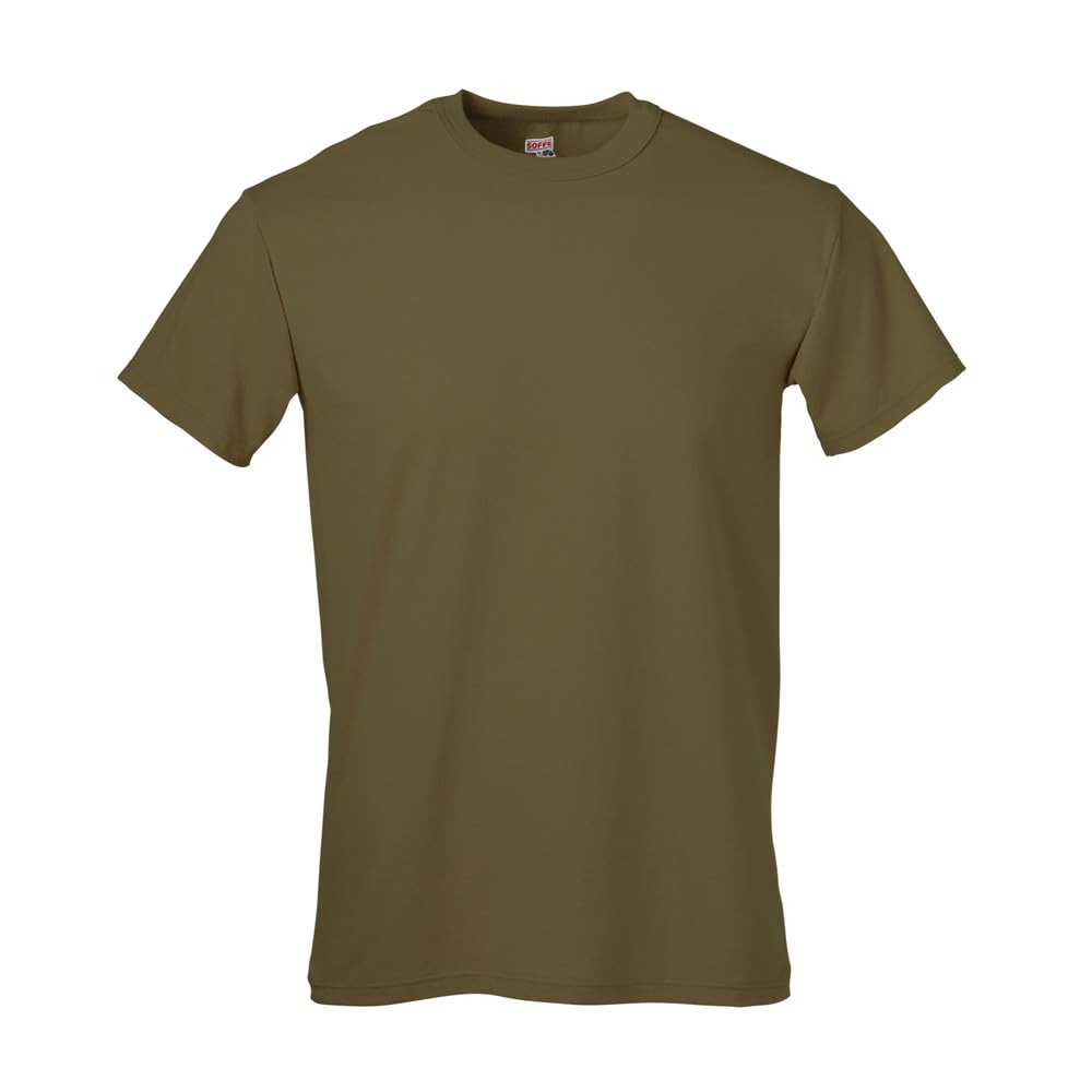 Soffe Men's 3-Pack 100% Cotton Military T-Shirts - Comfortable Army Green Crewneck Tees for Workout, Gym & Casual Wear