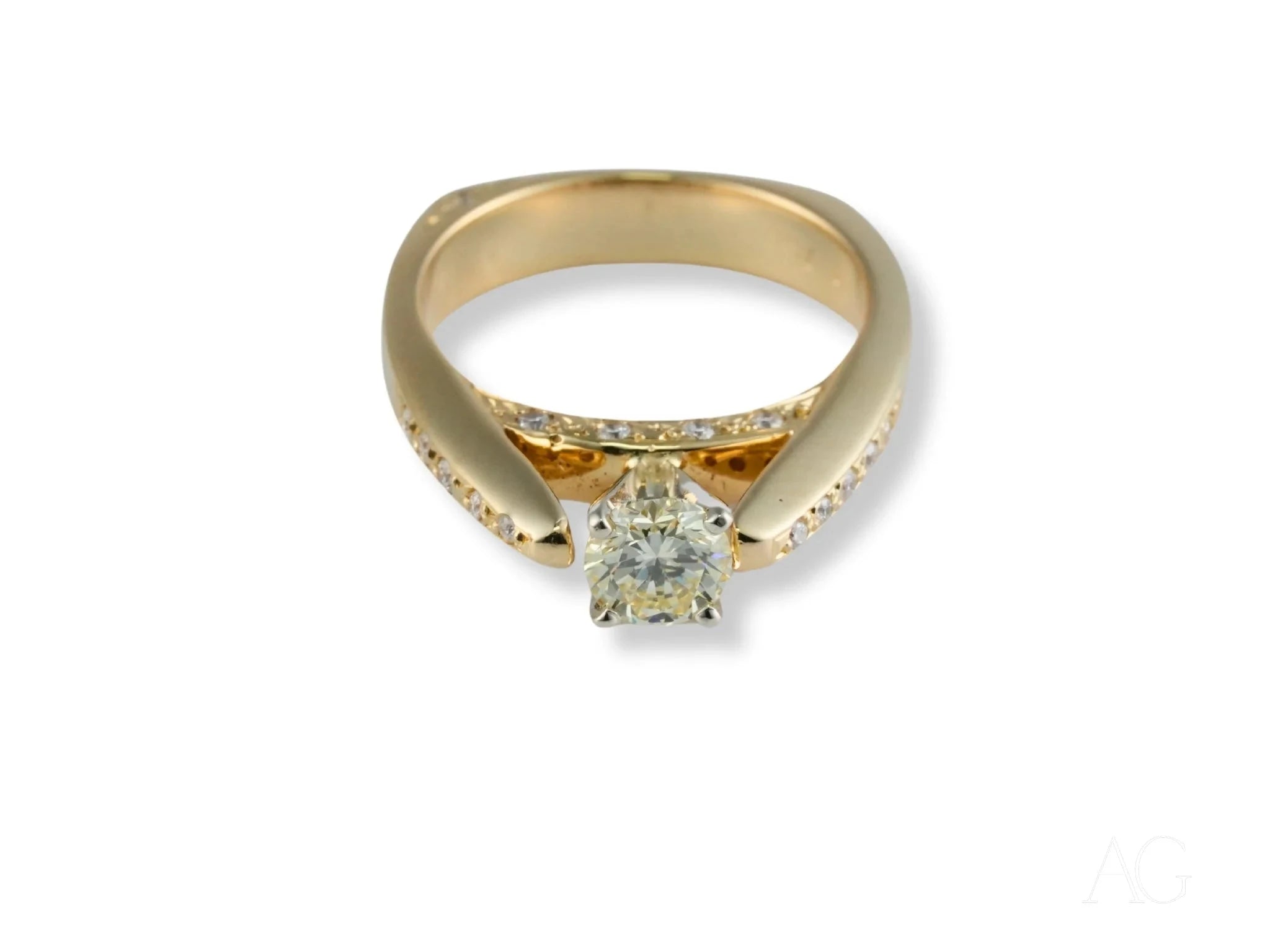 Embrace of Light Engagement Ring - Elegant Solitaire Diamond Ring for Women, 14K White Gold Wedding Band, Perfect for Proposals, Anniversaries & Romantic Occasions