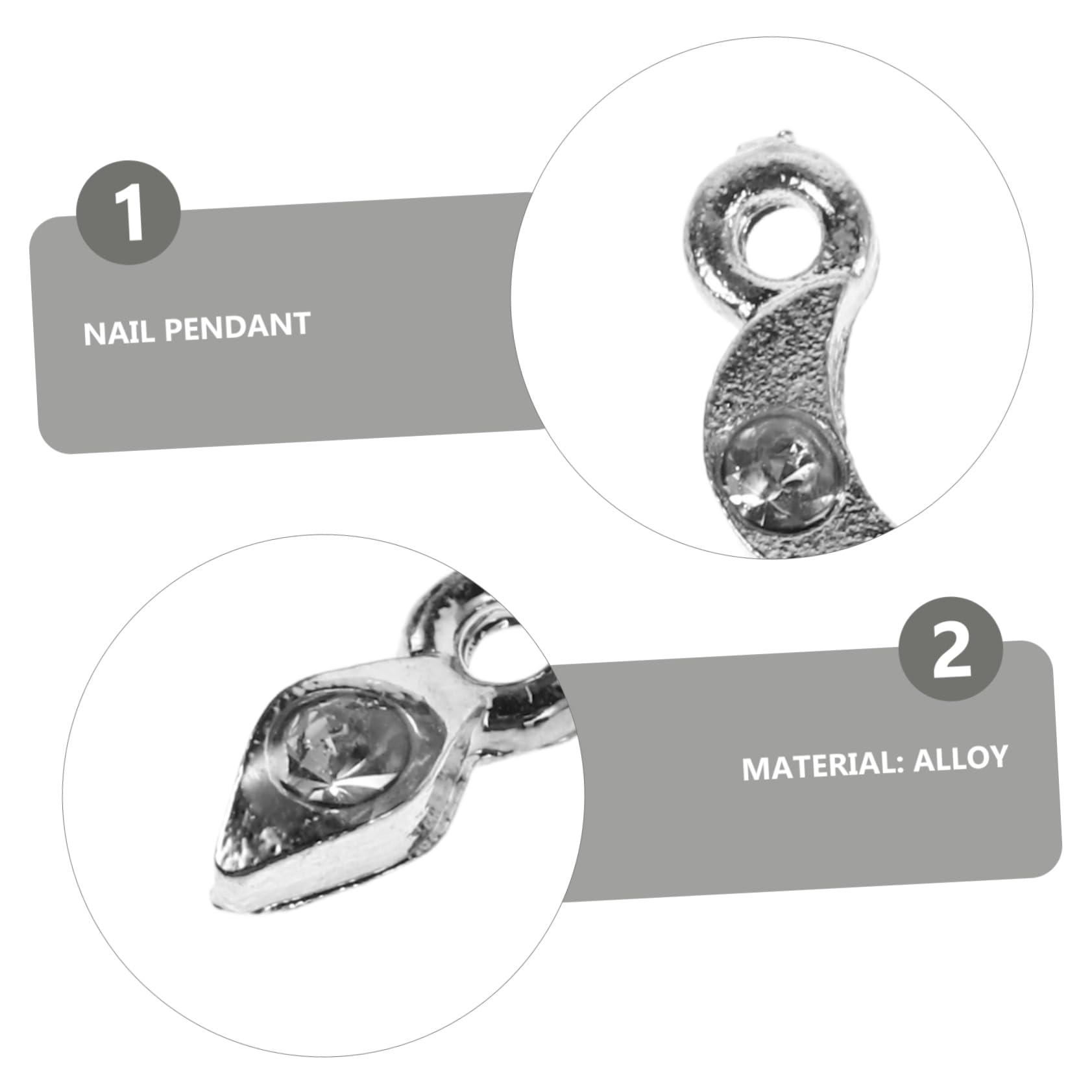 Minkissy 2 Sets Nail Piercing Tool Kit with Dangle Charms & Jewelry Rings - Professional Nail Art Tools for Acrylic Gels, Tips & Decorations - Perfect for Salon, DIY Manicures & Nail Art Designs