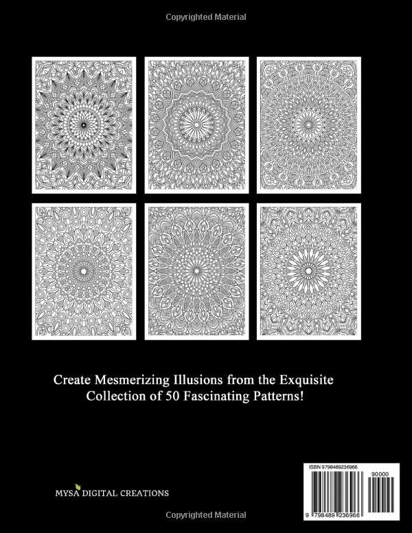 Intricate Patterns Adult Coloring Book for Relaxation & Stress Relief - Mindfulness Meditation Art Therapy for Adults - Perfect for Home, Office & Travel Use