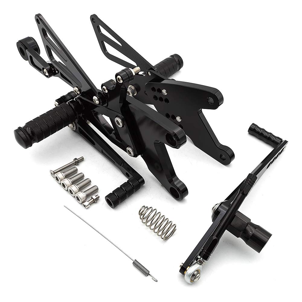 FXCNC CNC 15-22 R1 Billet Motorcycle Rearset Foot Pegs - Fully Adjustable Rear Set Footrests & Foot Boards - Compatible with Yamaha YZF R1/R1S/R1M (2015-2019) - Perfect for Track Racing & Custom Street Bike Builds