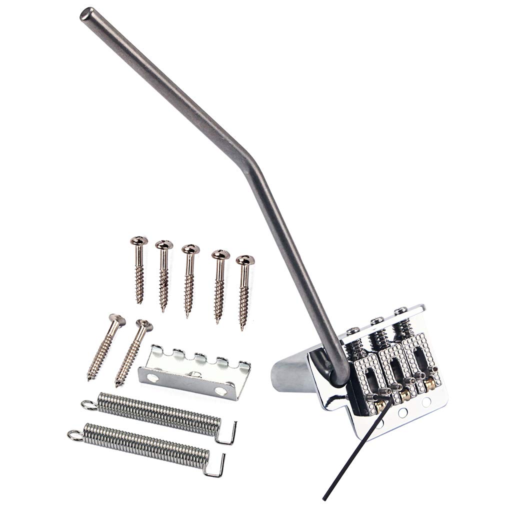 Alnicov 3-String Electric Guitar Tremolo Bridge - Chrome Replacement Part for Guitar Repair & Maintenance | Perfect for Rock, Blues & Metal Performances