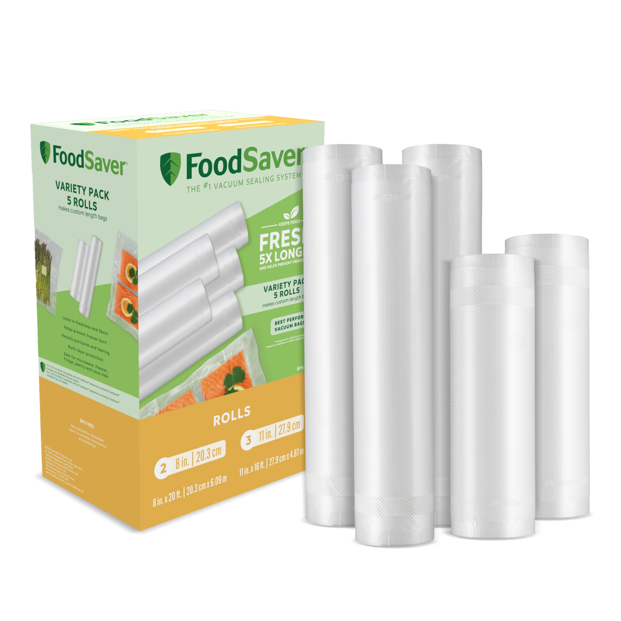 FoodSaver Vacuum Sealing Machine with Bags - Airtight Food Preservation System for Meal Prep, Sous Vide & Freezer Storage - Keep Food Fresh Longer