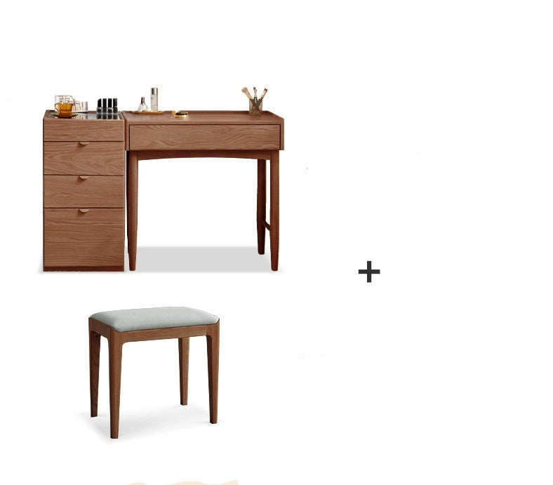 Stylish Oak Solid Wood Nordic Dressing Table - Modern Vanity Desk for Bedroom & Makeup Area | Perfect for Home Decor & Beauty Routine