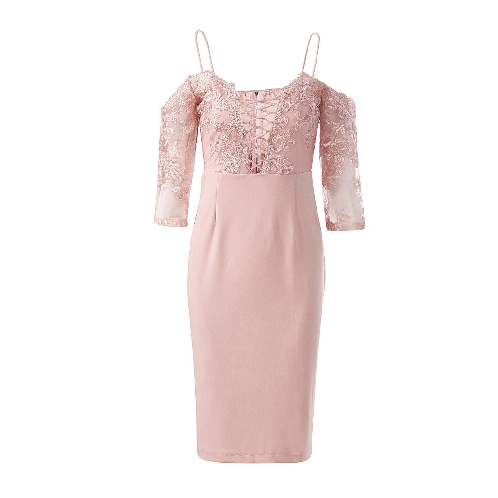 Women's Flowy Maxi Dress with Pockets - Sexy Lace Floral Summer Dress for Wedding Guest, Beach Vacation & Casual Homewear