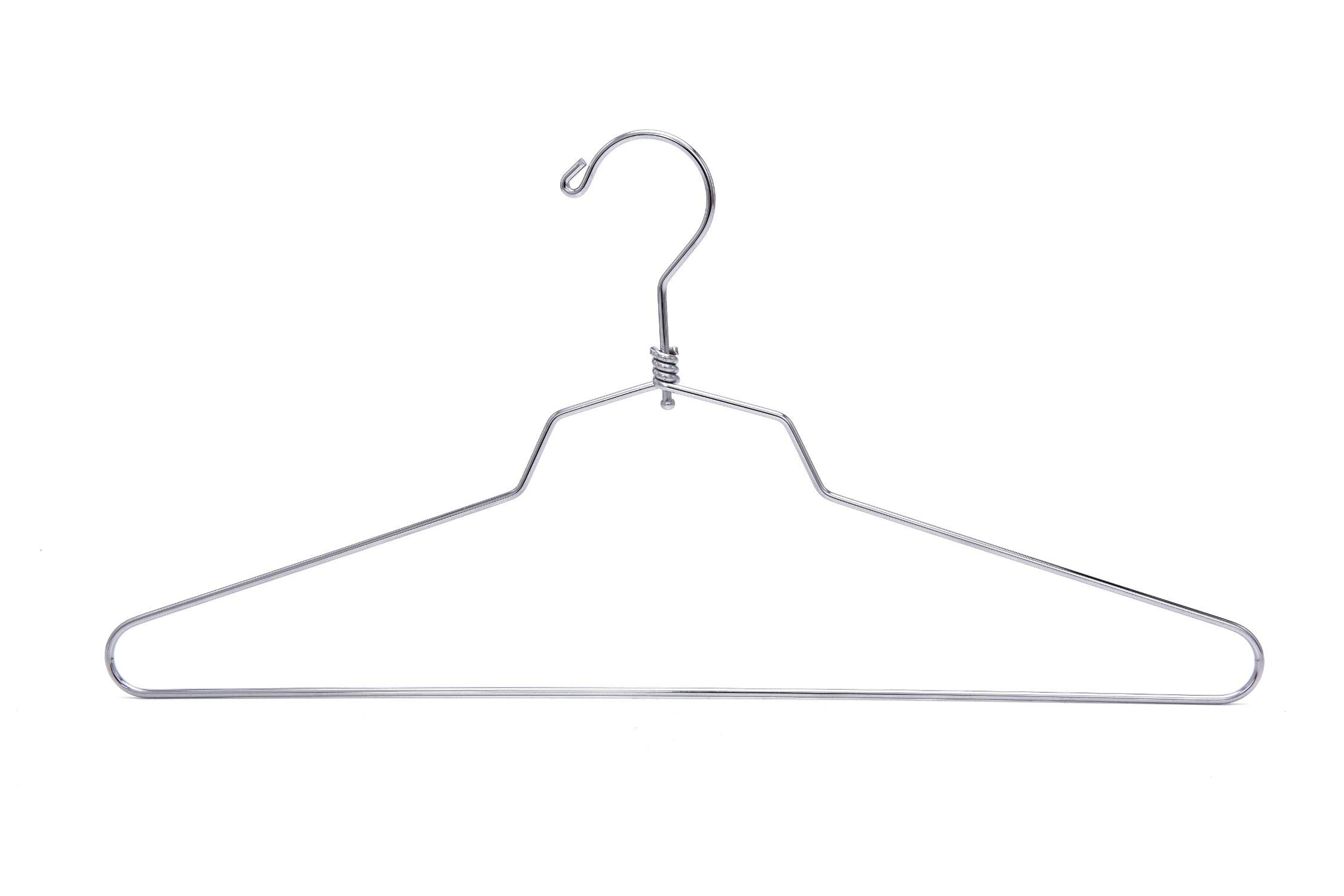 Premium 100-Pack Stainless Steel Heavy Duty Swivel Hook Clothes Hangers - 17