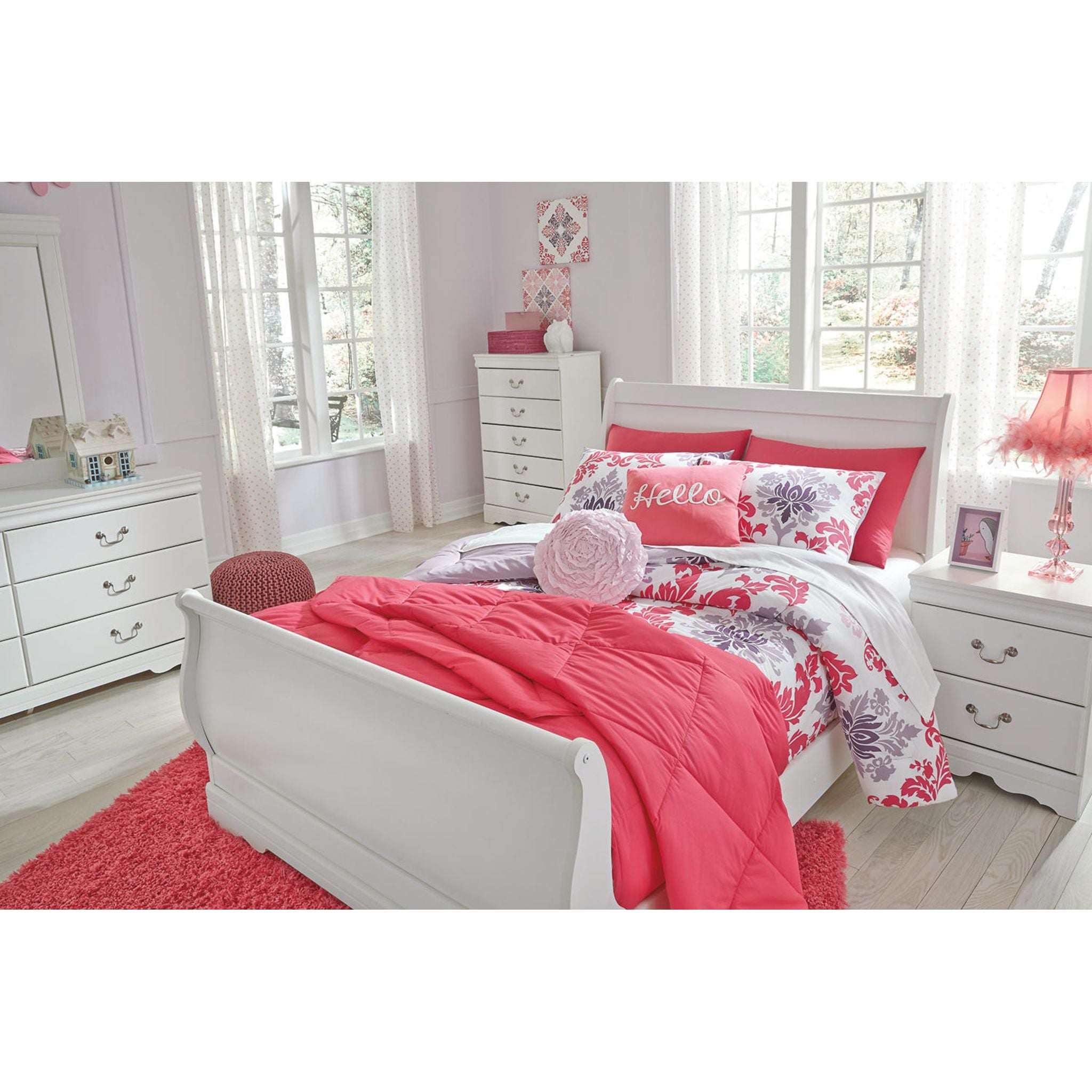 Anarasia White Sleigh Headboard - Queen Size Upholstered Bed Frame Headboard for Bedroom - Perfect for Modern, Farmhouse & Traditional Home Decor