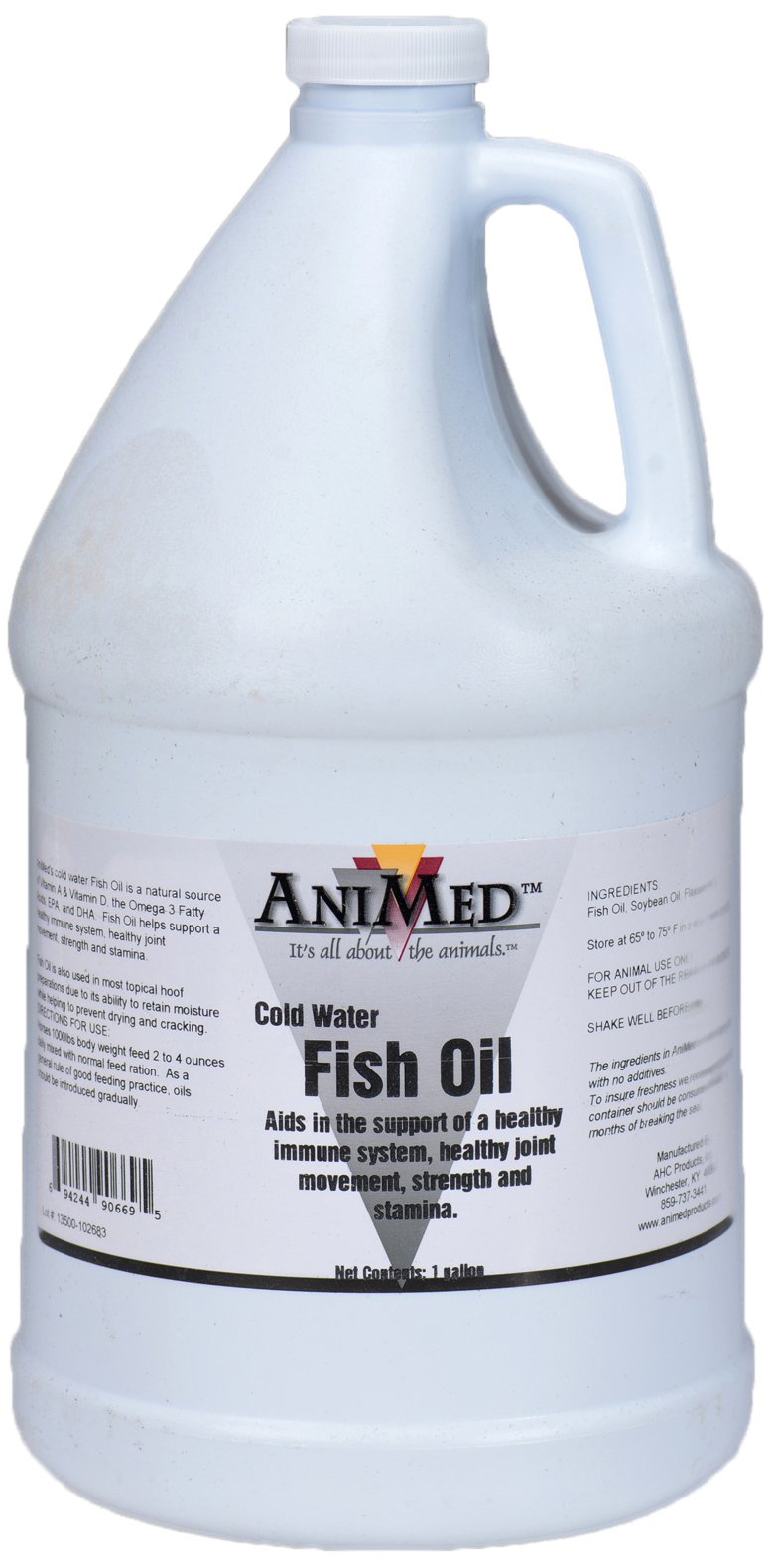 Premium AniMed Omega-3 Fish Oil Supplement for Horses - Cold Water Fish Oil, 1 Gallon (128 oz) - Supports Joint Health, Coat Shine & Immune System - Ideal for Performance Horses, Senior Horses & Daily Wellness