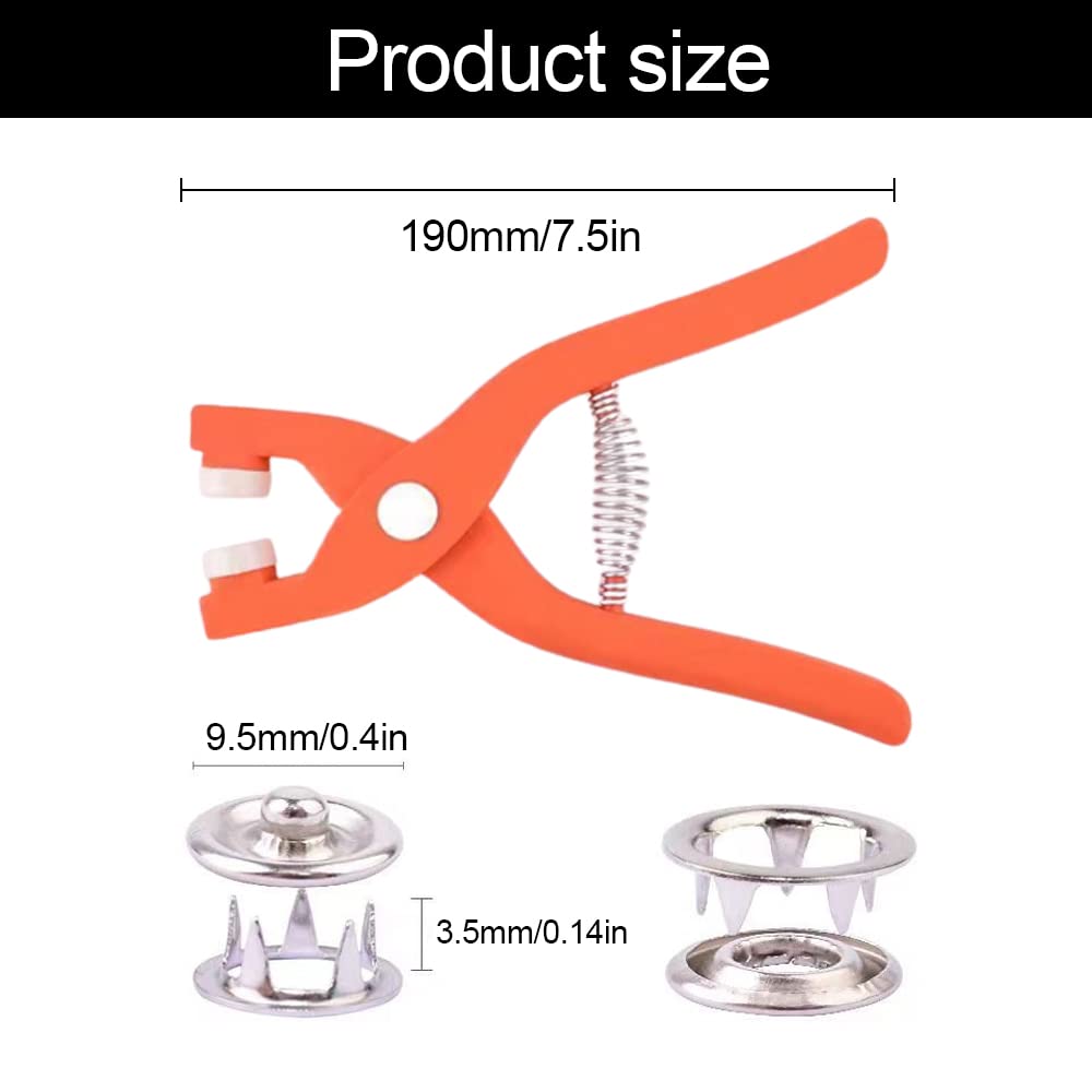 2022 New Metal Snaps Buttons Kit with Fastener Pliers Tool - 50pcs DIY Sewing Press Studs & Five Claw Buckle Set for Clothing, Bags, Leather Crafts & DIY Projects