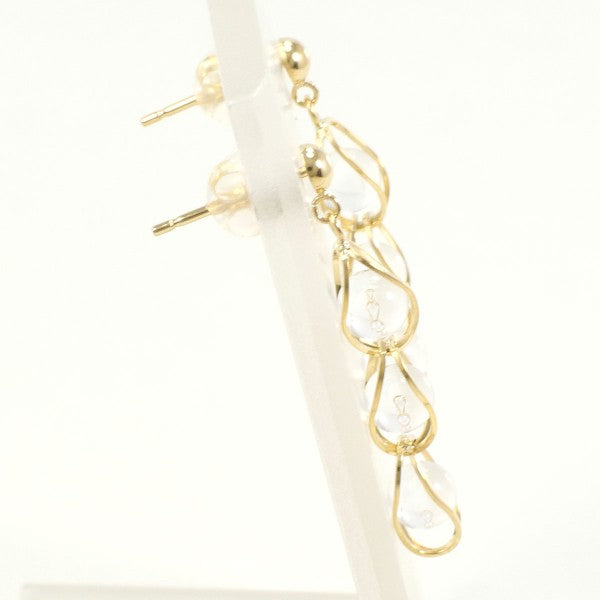 18K Yellow Gold Quartz Earrings for Women – Elegant Dangle Earrings with Natural Stone, Perfect for Weddings, Parties & Everyday Wear
