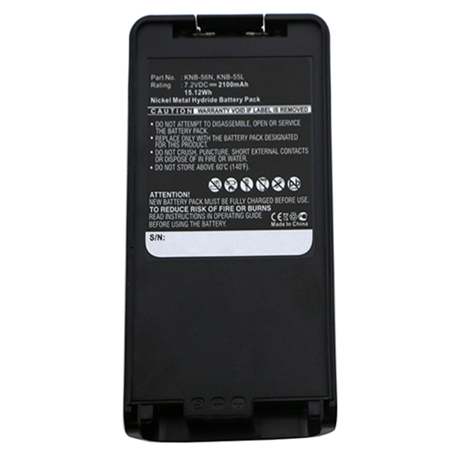 Synergy Digital 2-Way Radio Battery - High Capacity 2100mAh Ni-MH 7.2V Replacement for Kenwood KNB-55L & KNB-24L - Perfect for Business, Security, and Outdoor Communication