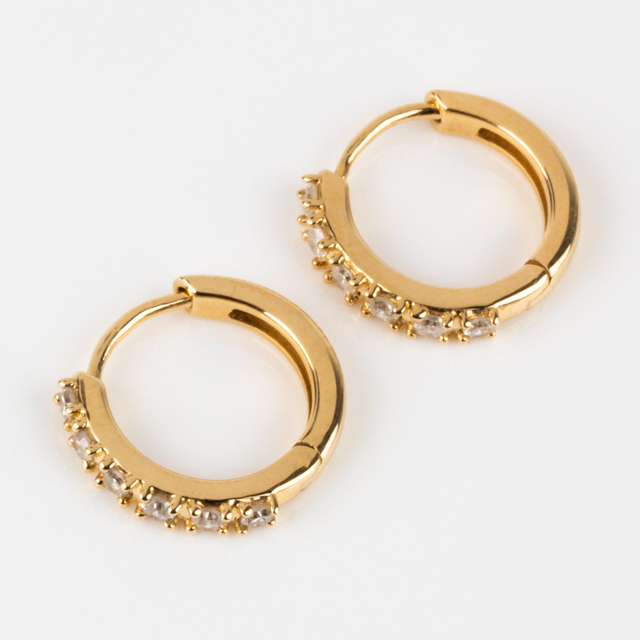 Solid Gold Diamond Huggie Hoop Earrings for Women - 14K Real Gold Small Hoops - Minimalist Everyday Stud Earrings - Perfect for Work, Date Night & Special Occasions