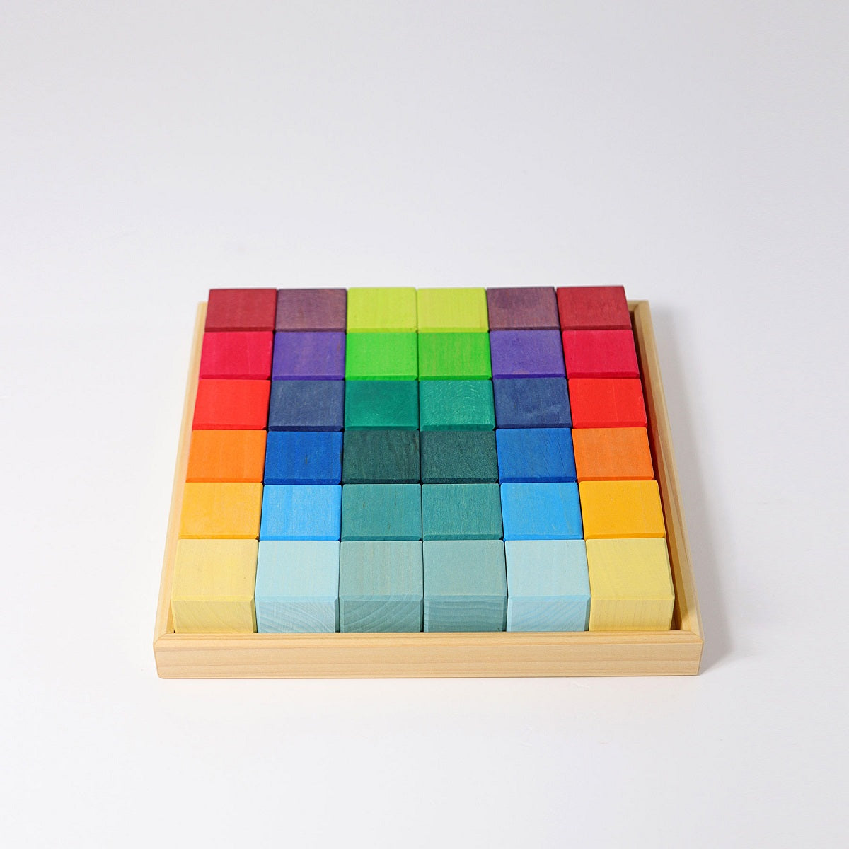Grimm's Wooden Building Blocks Set - 4 x 4 cm Natural Wood Squares for Kids STEM Learning, Creative Play & Educational Toys | Perfect for Preschool Classroom, Montessori Activities & Birthday Gifts