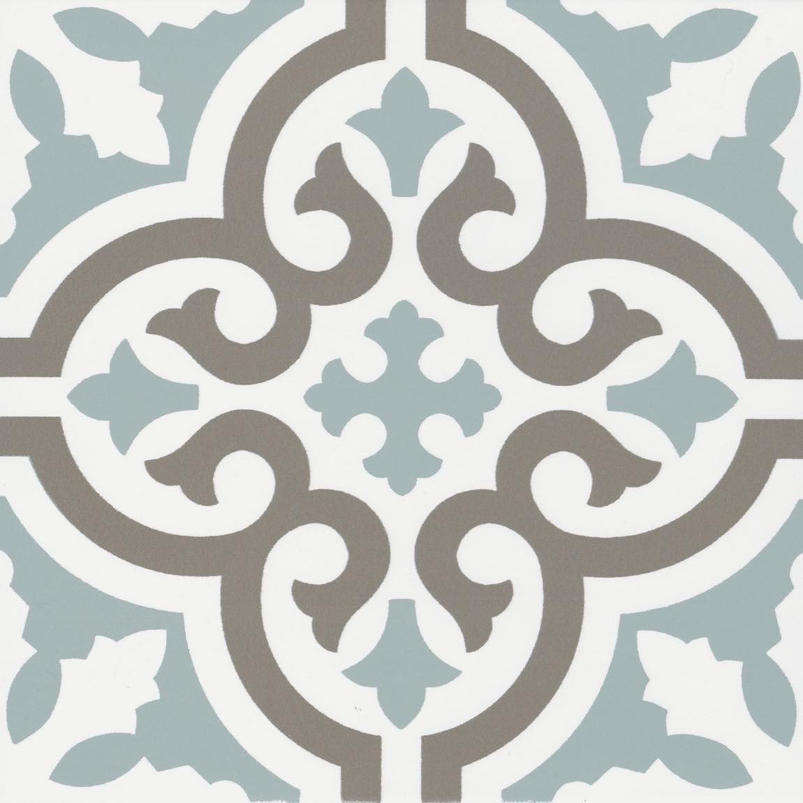 Aqua Blue 8x8 Patterned Ceramic Tile - Perfect for Bathroom, Kitchen Backsplash & Flooring Decor