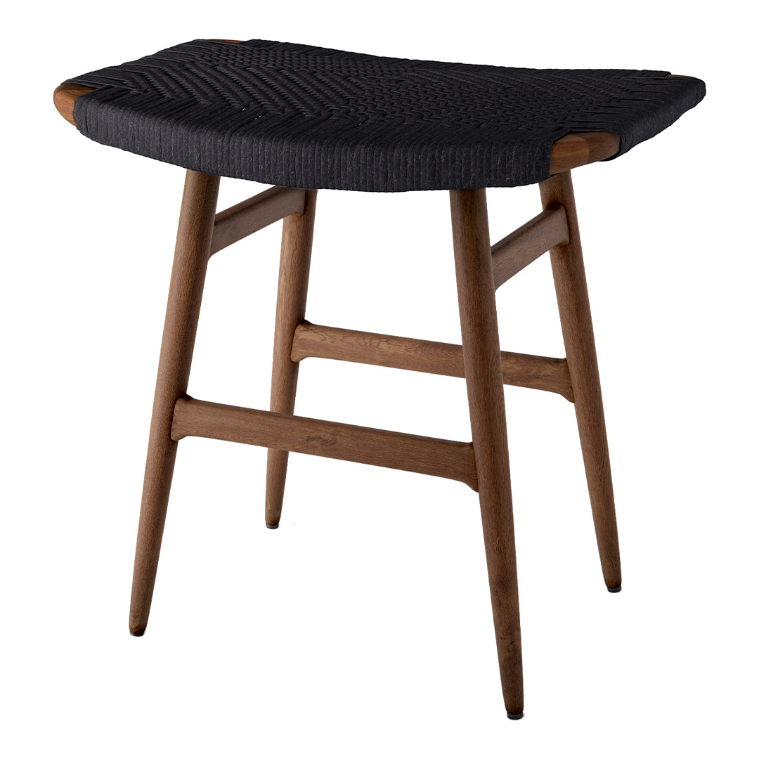 Freja Stool with Woven Paper Cord Seat - Modern Boho Accent Chair for Living Room, Bedroom, or Patio Decor