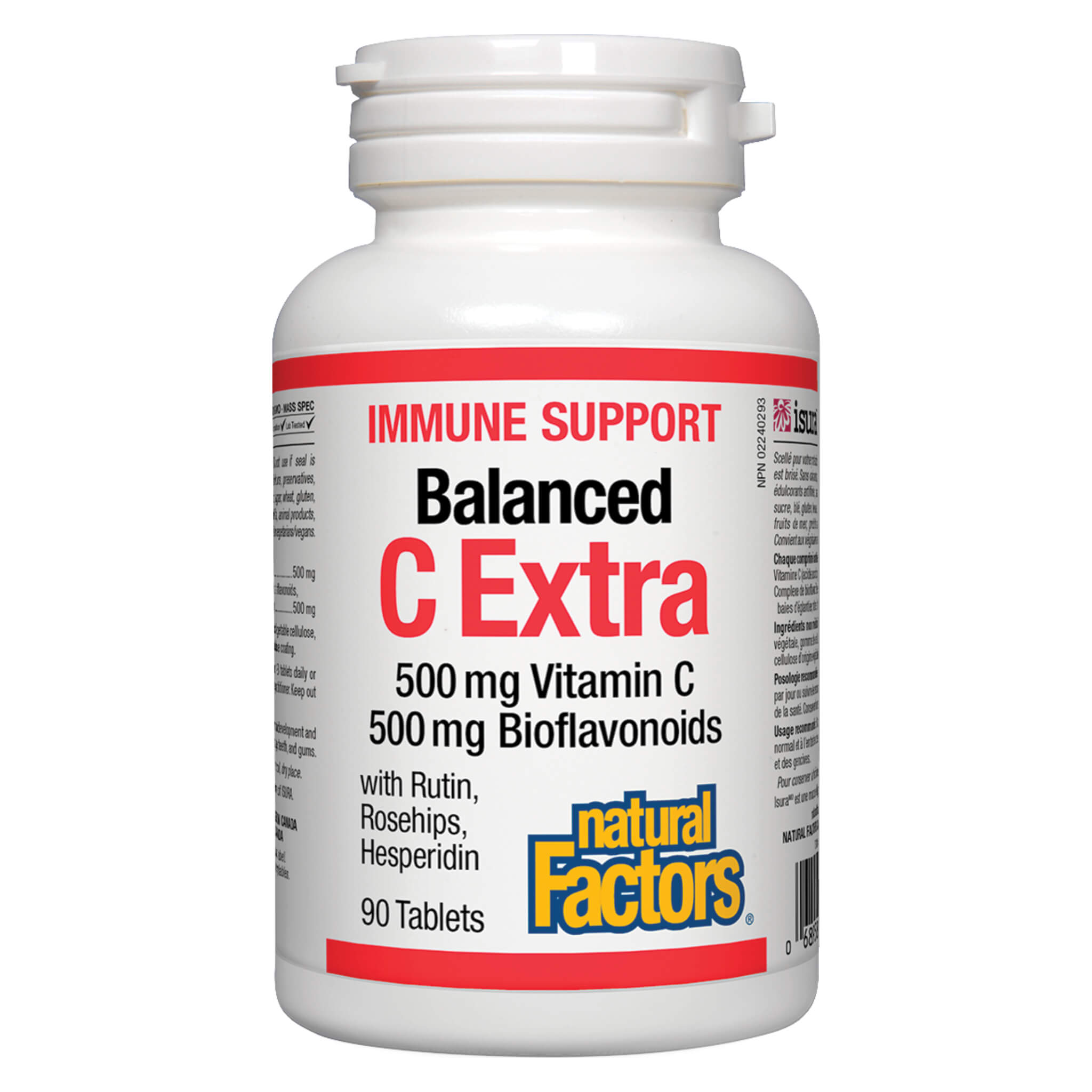 Balanced C Extra 500mg with 500mg Bioflavonoids - Premium Vitamin C Supplement for Immune Support & Antioxidant Protection - Ideal for Daily Wellness, Cold Prevention & Skin Health