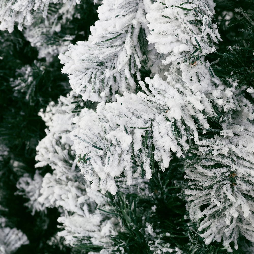 2.1M Artificial Christmas Tree with 1106 Snowy Tips - Premium Xmas Decor for Home, Office & Holiday Party Decorations
