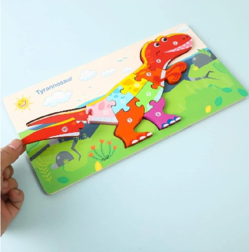Wooden Animal Shaped Puzzle for Kids Ages 3+ | Educational Toddler Learning Toy with Assorted Templates | Montessori STEM Toy for Early Childhood Development - Perfect for Birthday Gifts, Classroom Activities & Family Game Night