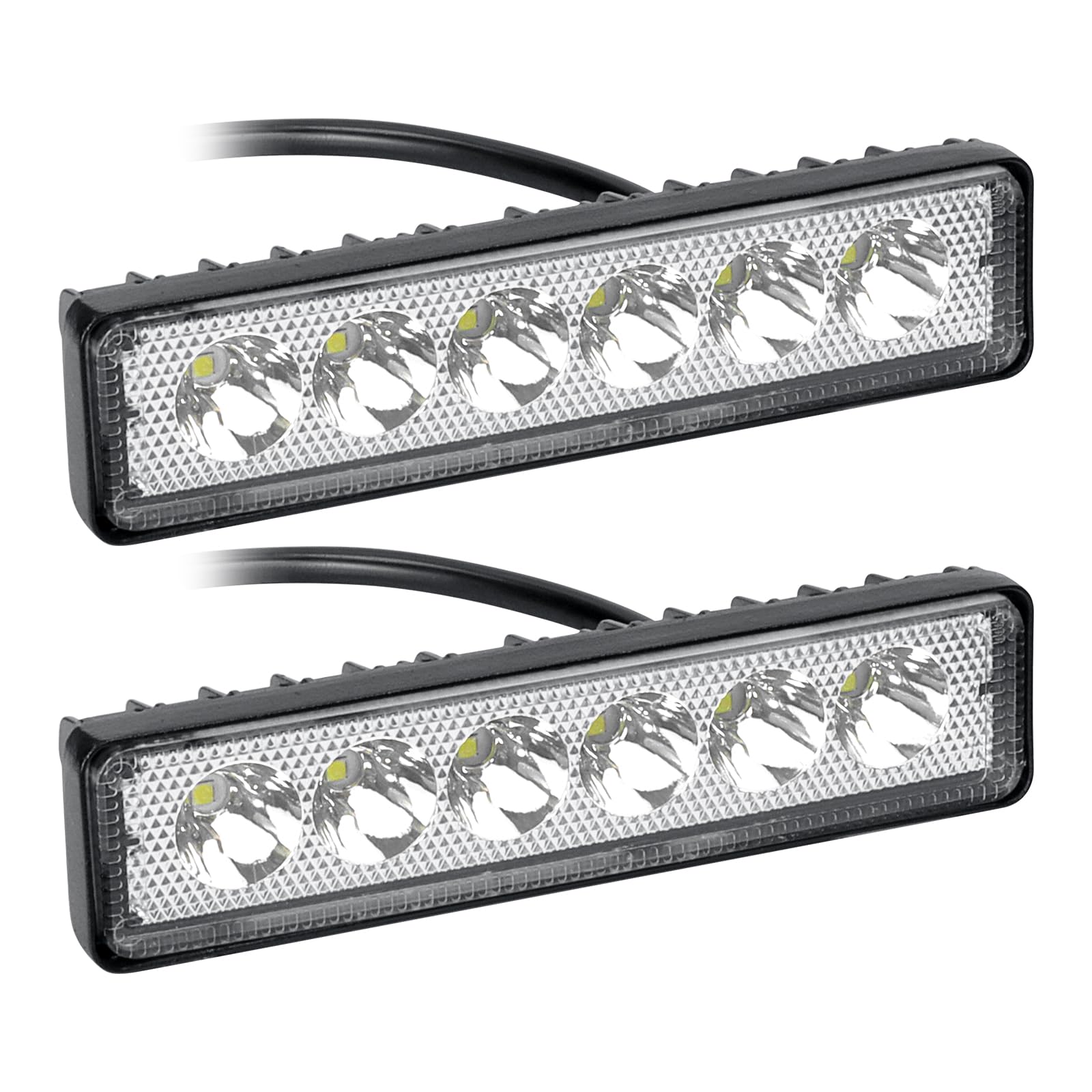 SKYWORLD 2Pcs 6 Inch LED Light Bar 18W Mini Spot Beam Offroad Lights - Waterproof IP67 Fog Lights for Cars, Trucks, ATVs, UTVs - Perfect for Night Driving, Off-Roading & Outdoor Adventures