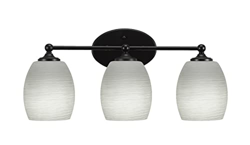 Capri 3-Light Matte Black Bathroom Vanity Light Fixture (5913-MB-615) - Perfect for Modern Bathroom & Dressing Room Lighting