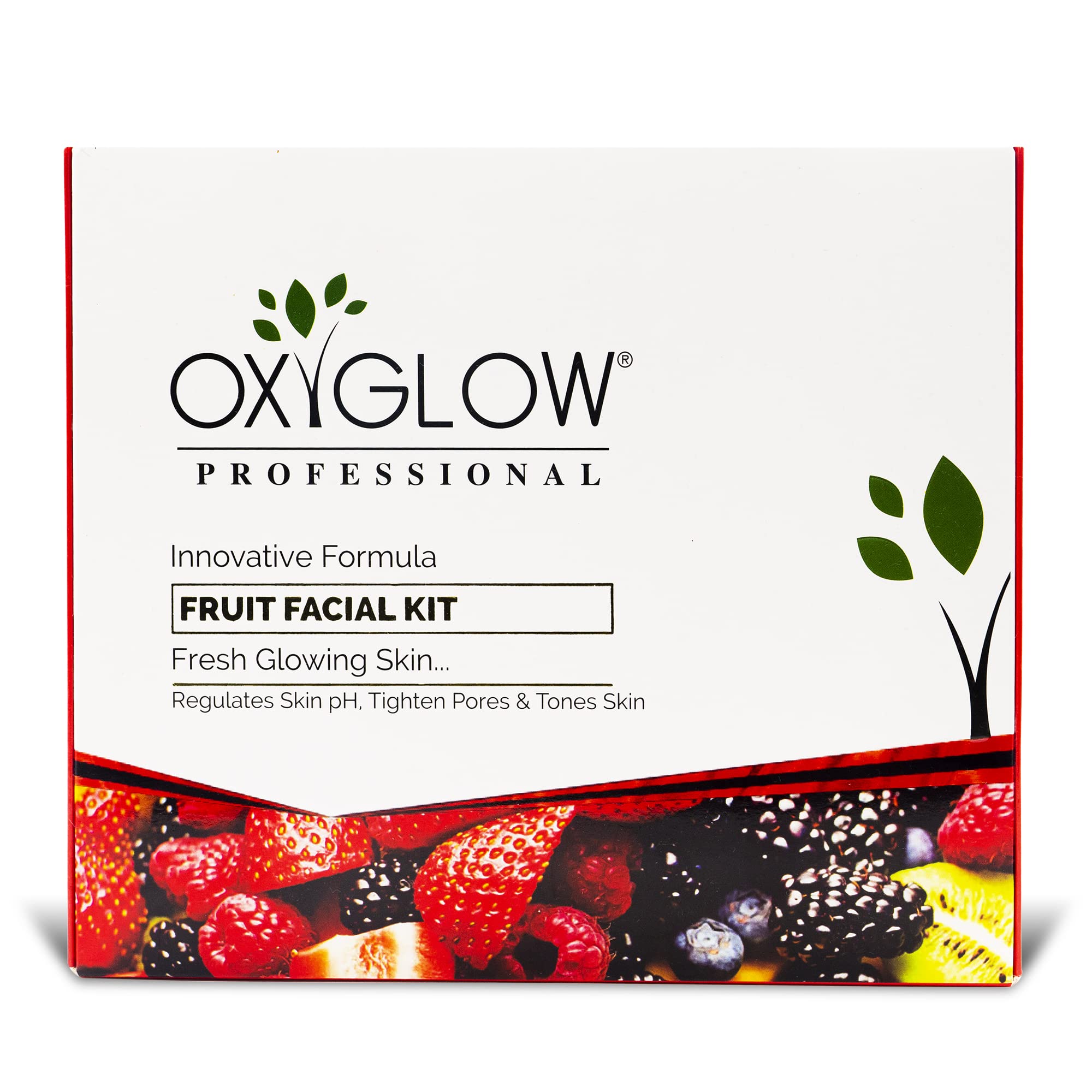 Oxyglow Innovative Formula Fruit Facial Kit - Fresh Glow Cream for All Skin Types | Face Cleanser, Scrub, Massage Cream, Mask & Serum with Fruit Extracts | 260g (Pack of 1) | Perfect for Daily Skincare Routine & Spa-Like Treatment at Home