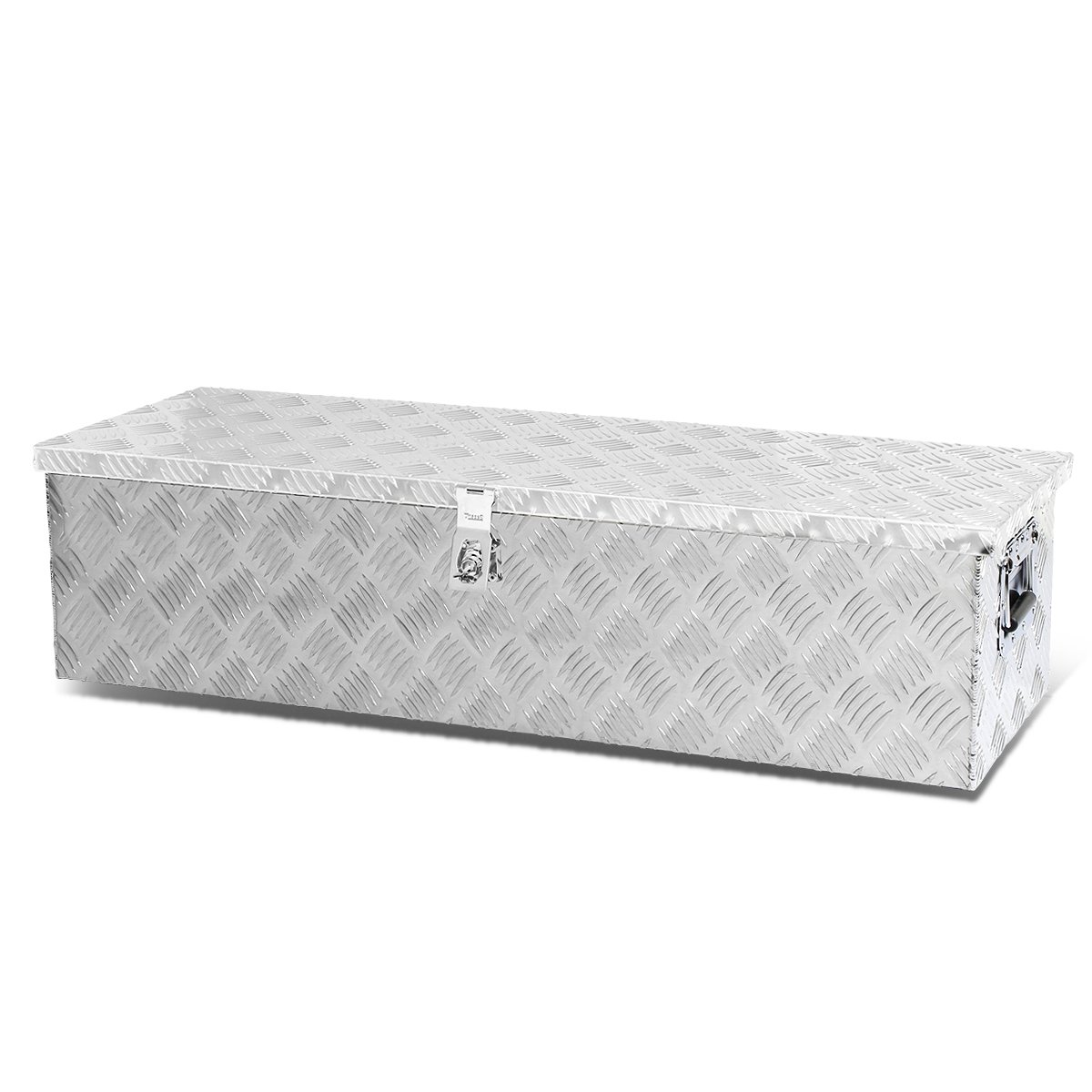 Auto Dynasty 39 x 13 x 10 Inches Aluminum Pickup Truck Bed Tool Box with Key Lock - Secure Storage for Tools, Equipment & Cargo | Perfect for Trucks, Trailers & Work Vehicles