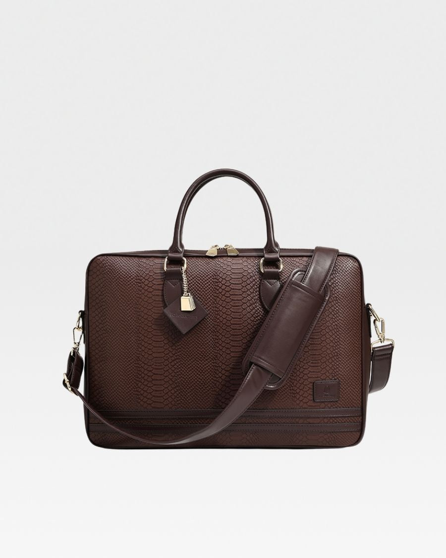 Apollo 1 Premium Leather Laptop Bag in Chocolate Brown - Stylish & Durable 15.6 Inch Laptop Briefcase for Work, Business Travel & College