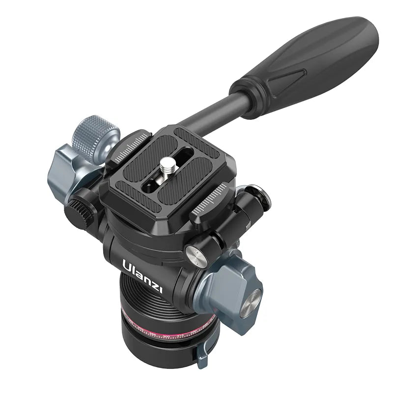 Ulanzi U 190 Pro Fluid Video Head Tripod Mount - Professional 360° Smooth Pan/Tilt Head for DSLR Camera, Smartphone, Action Cam - Perfect for Vlogging, Travel Filming & Live Streaming