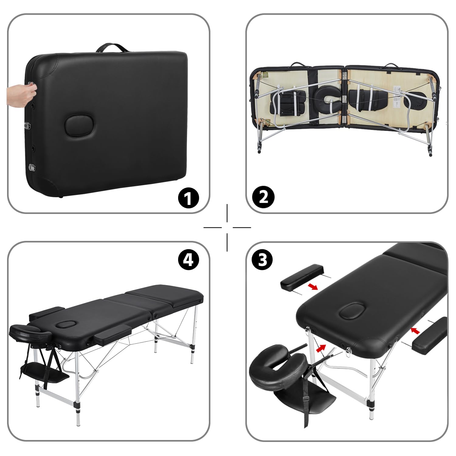 Yaheetech Portable Adjustable Massage Table - 24
