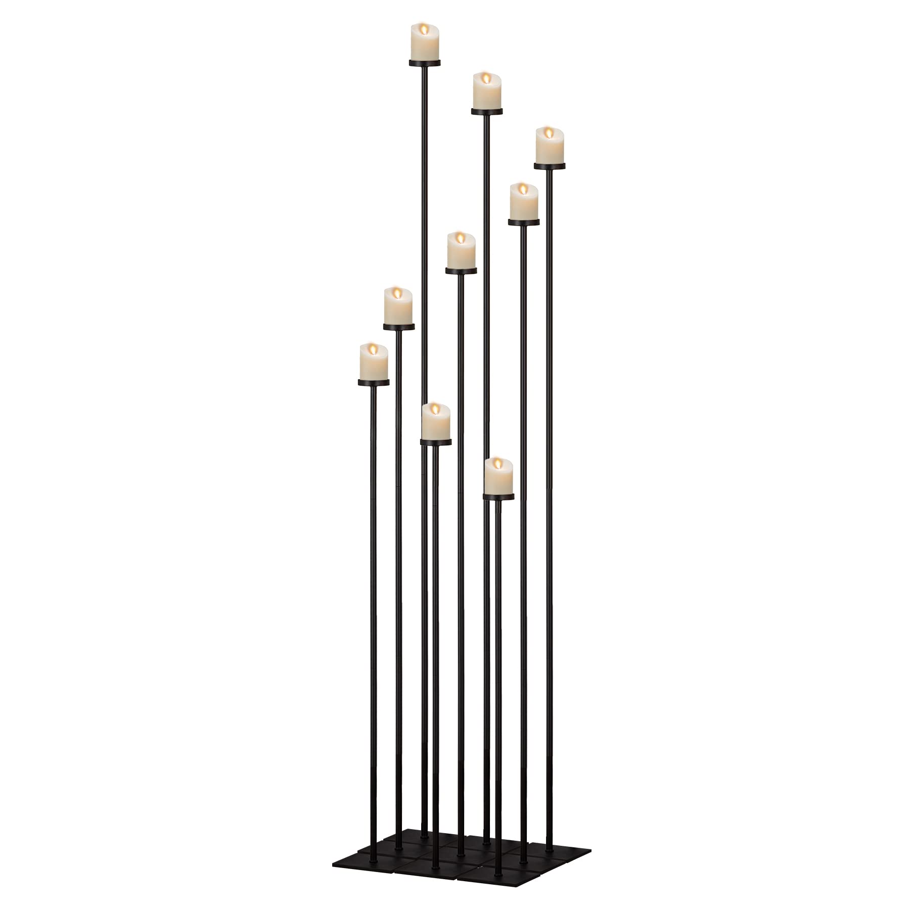 9-Arm Black Metal Floor Candelabra - 60