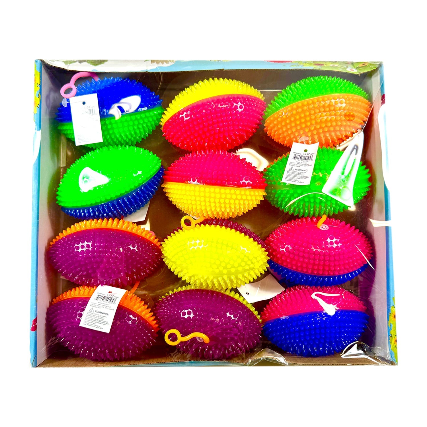 Glow in The Dark Flashing Football - Pack of 12 LED Light Up Soccer Balls for Night Games, Backyard Fun, and Outdoor Sports Activities